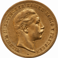 Gold Preussen 10 Mark Wilhelm II