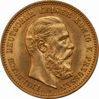 Gold Preussen 10 Mark Friedrich III