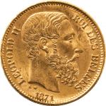 Belgien Leopold II 20 Francs 5,80g